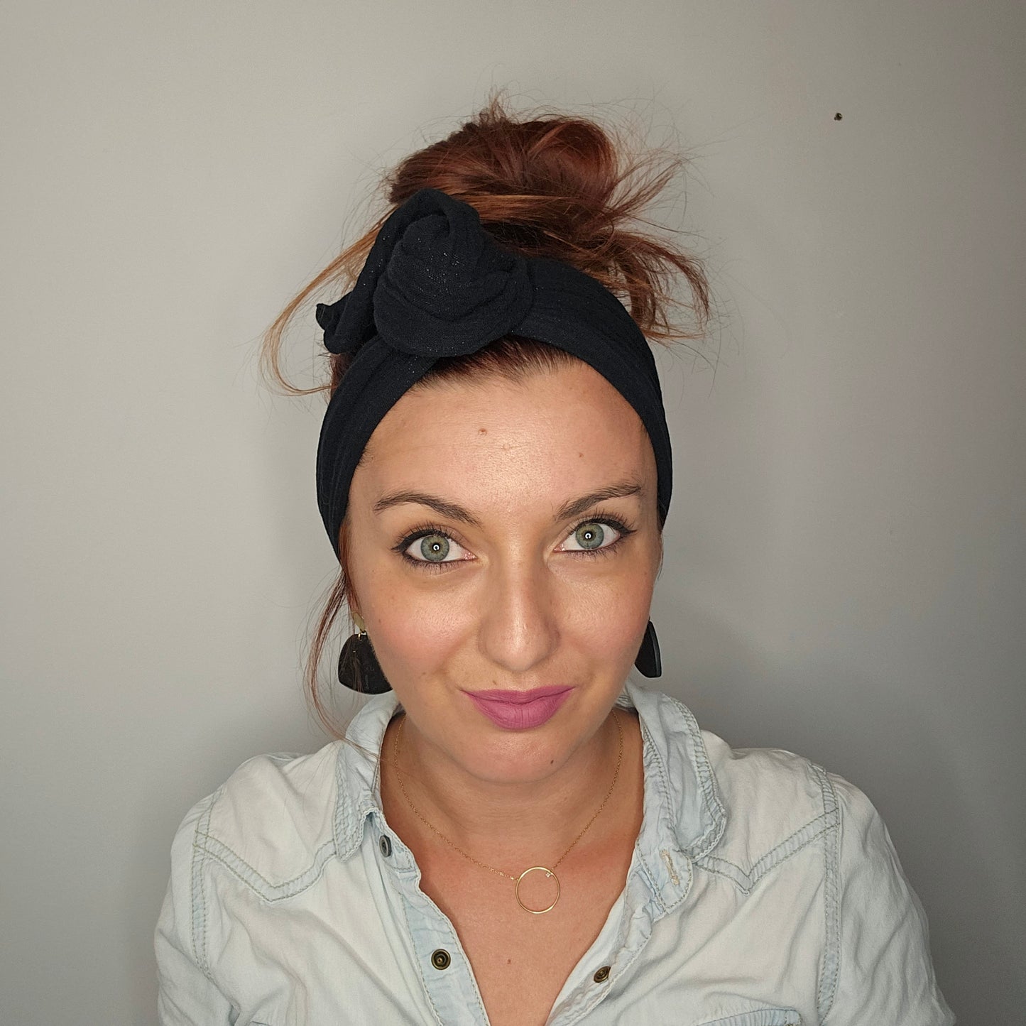 GAZE DE COTON NOIRE PAILLETÉE