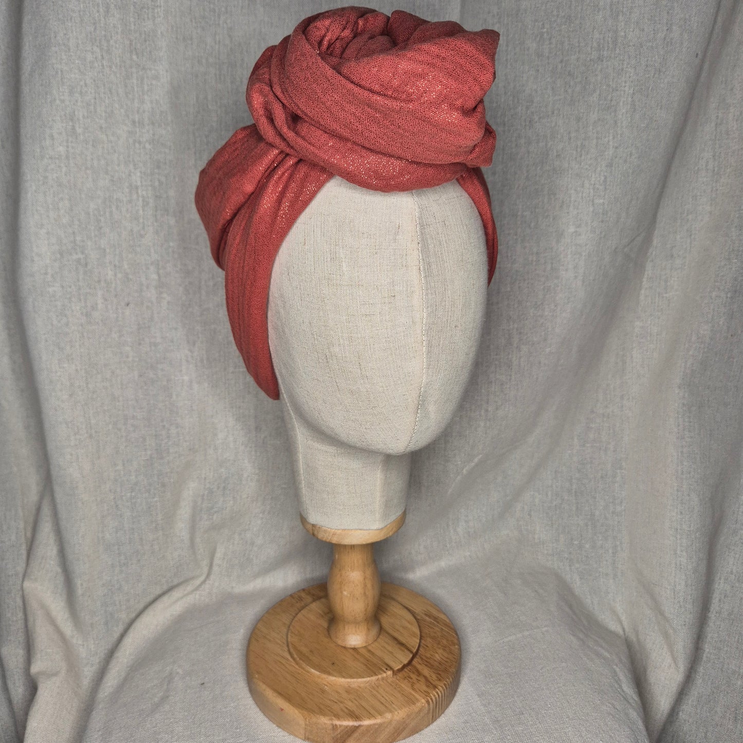 GAZE DE COTON TERRACOTTA PAILLETÉ
