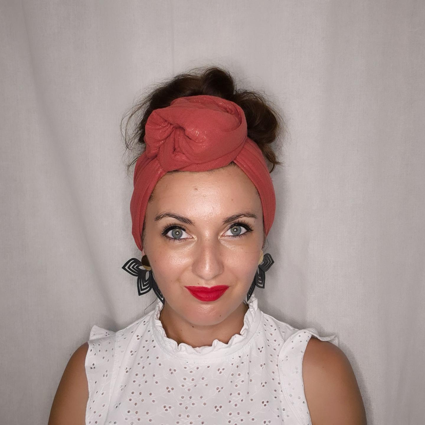 GAZE DE COTON TERRACOTTA PAILLETÉ