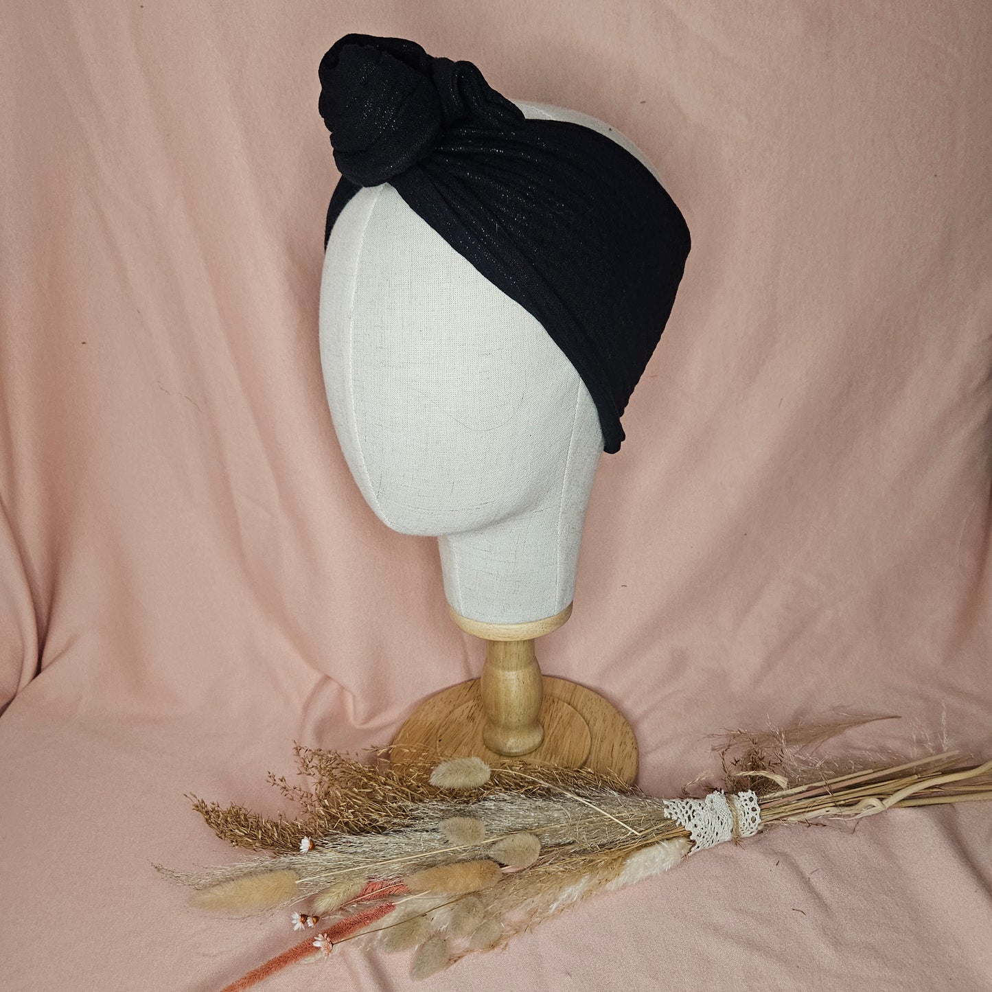 GAZE DE COTON NOIRE PAILLETÉE