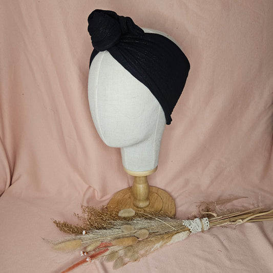 GAZE DE COTON NOIRE PAILLETÉE