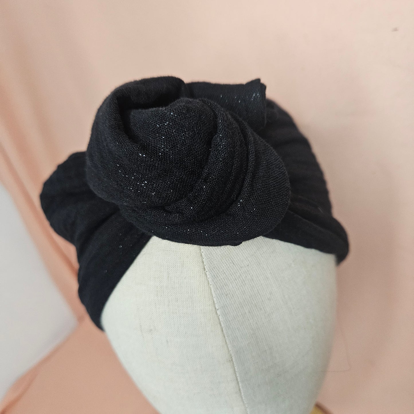 GAZE DE COTON NOIRE PAILLETÉE