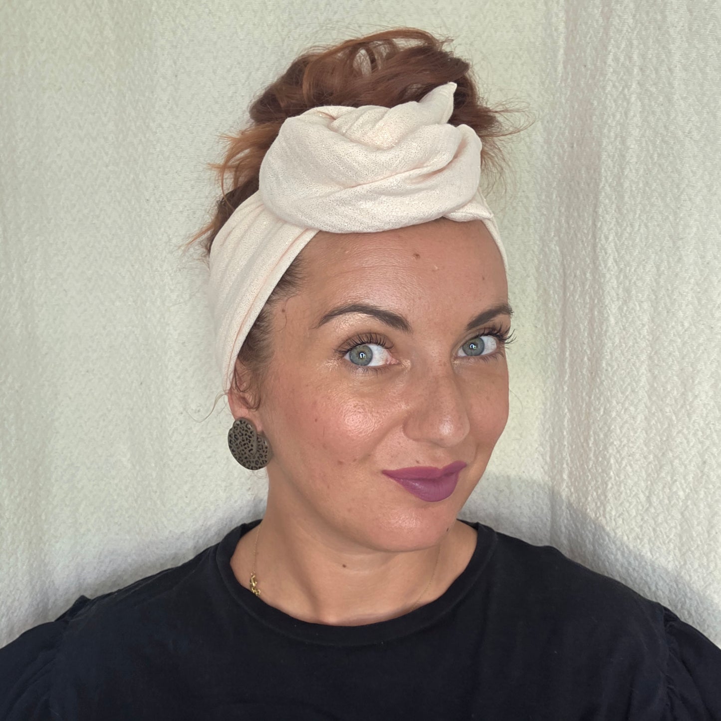 Gaze de coton pailleté beige