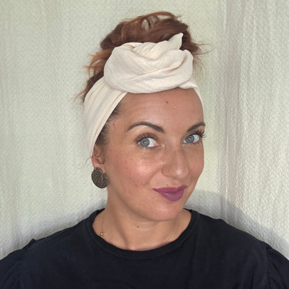 Gaze de coton pailleté beige