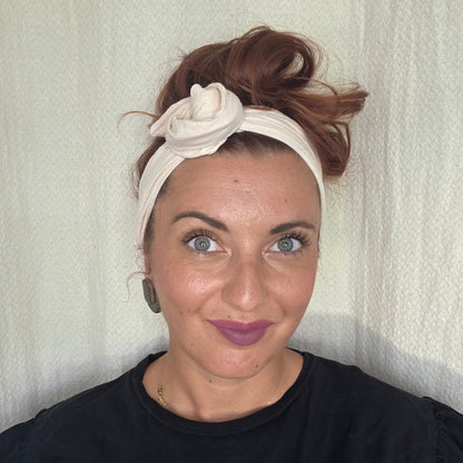 Gaze de coton pailleté beige