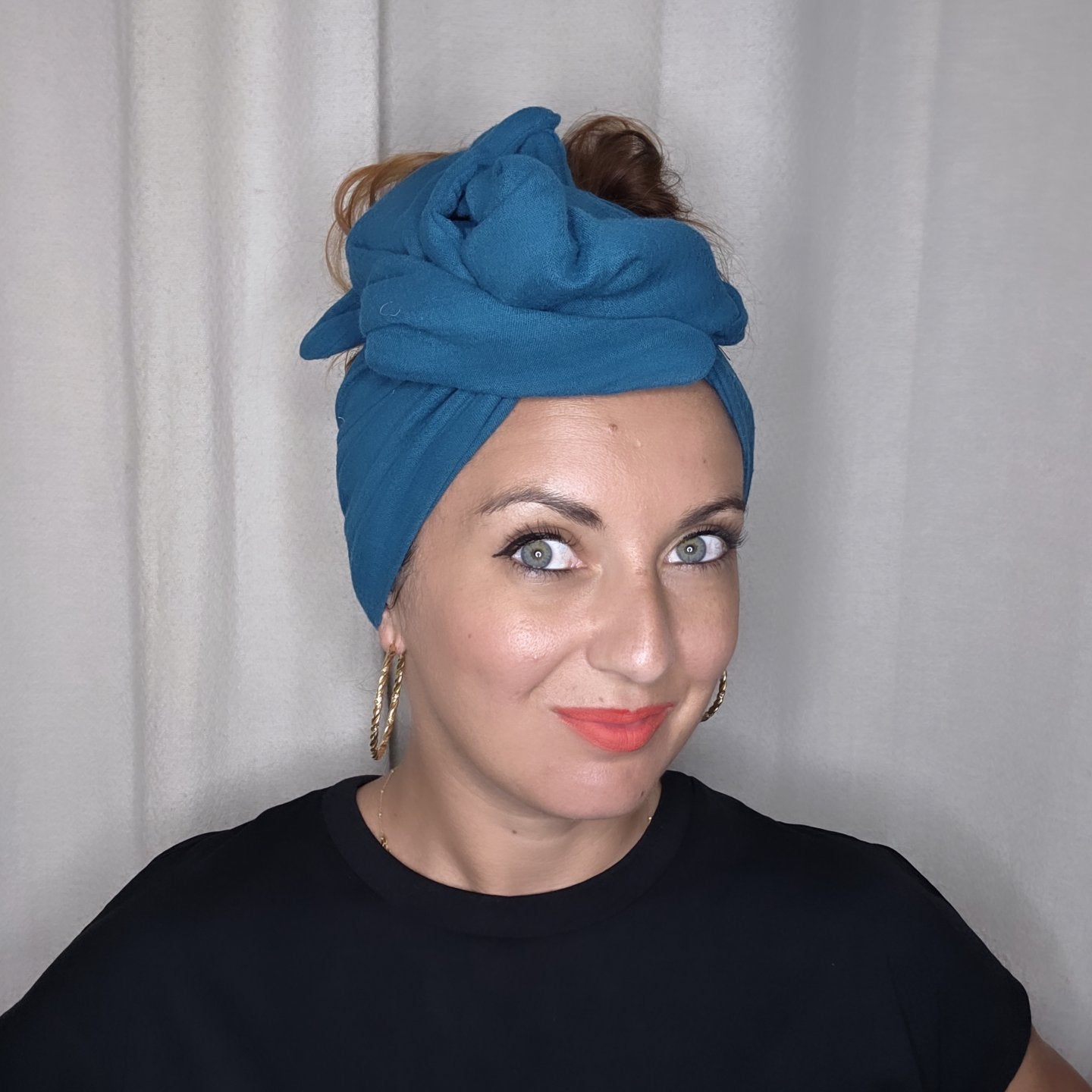 GAZE COTON BLEU CANARD