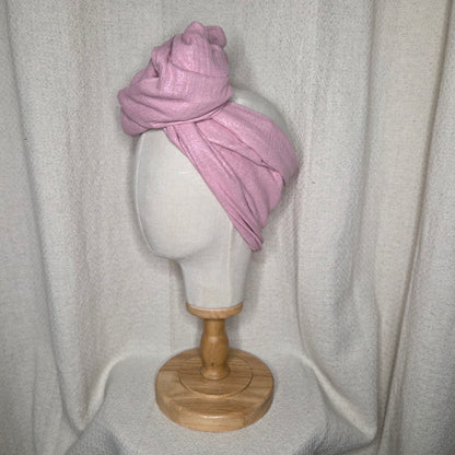 GAZE DE COTON PAILLETÉ ROSE