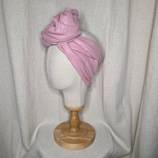 GAZE DE COTON PAILLETÉ ROSE