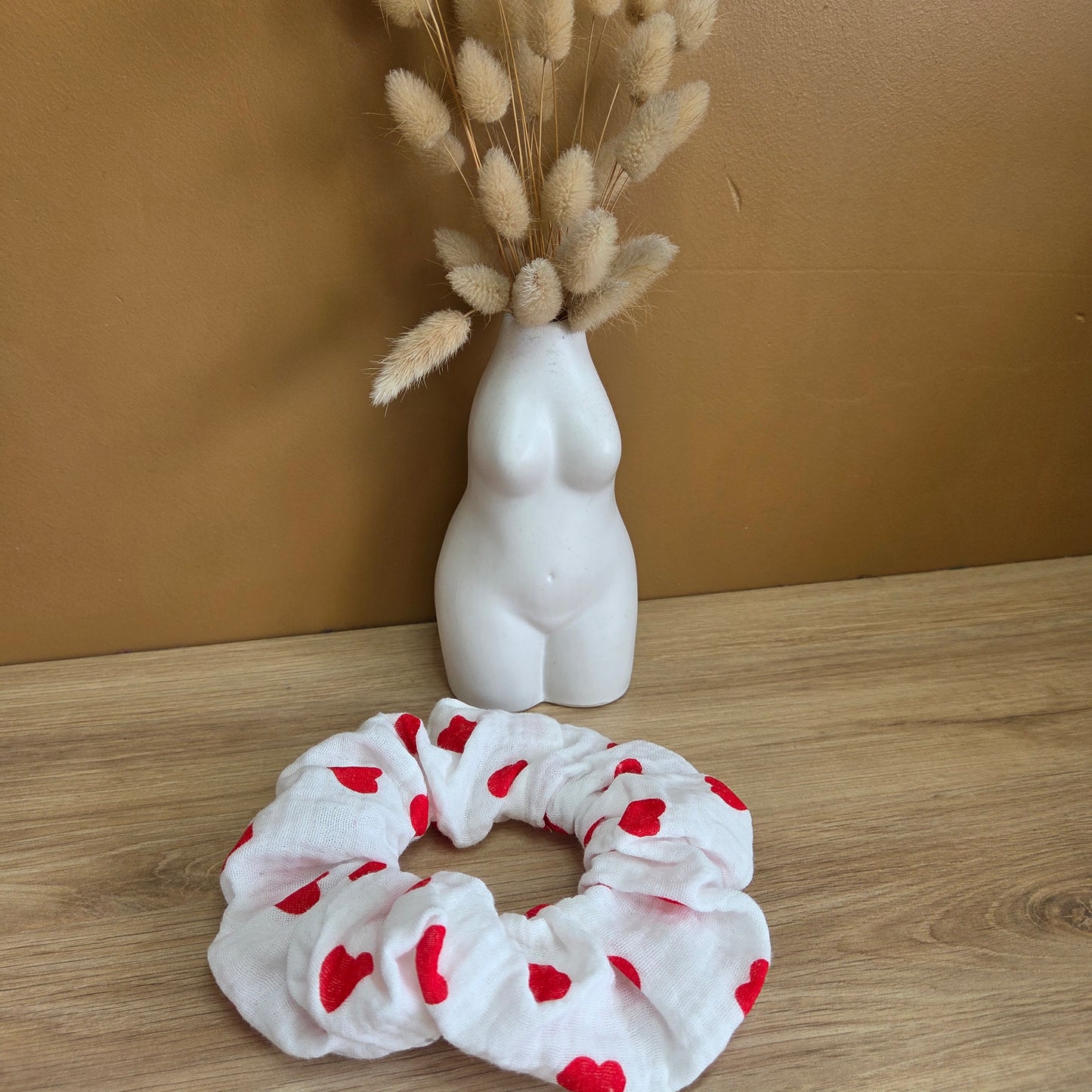 Chouchou gaze de coton coeur