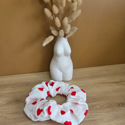 Chouchou gaze de coton coeur