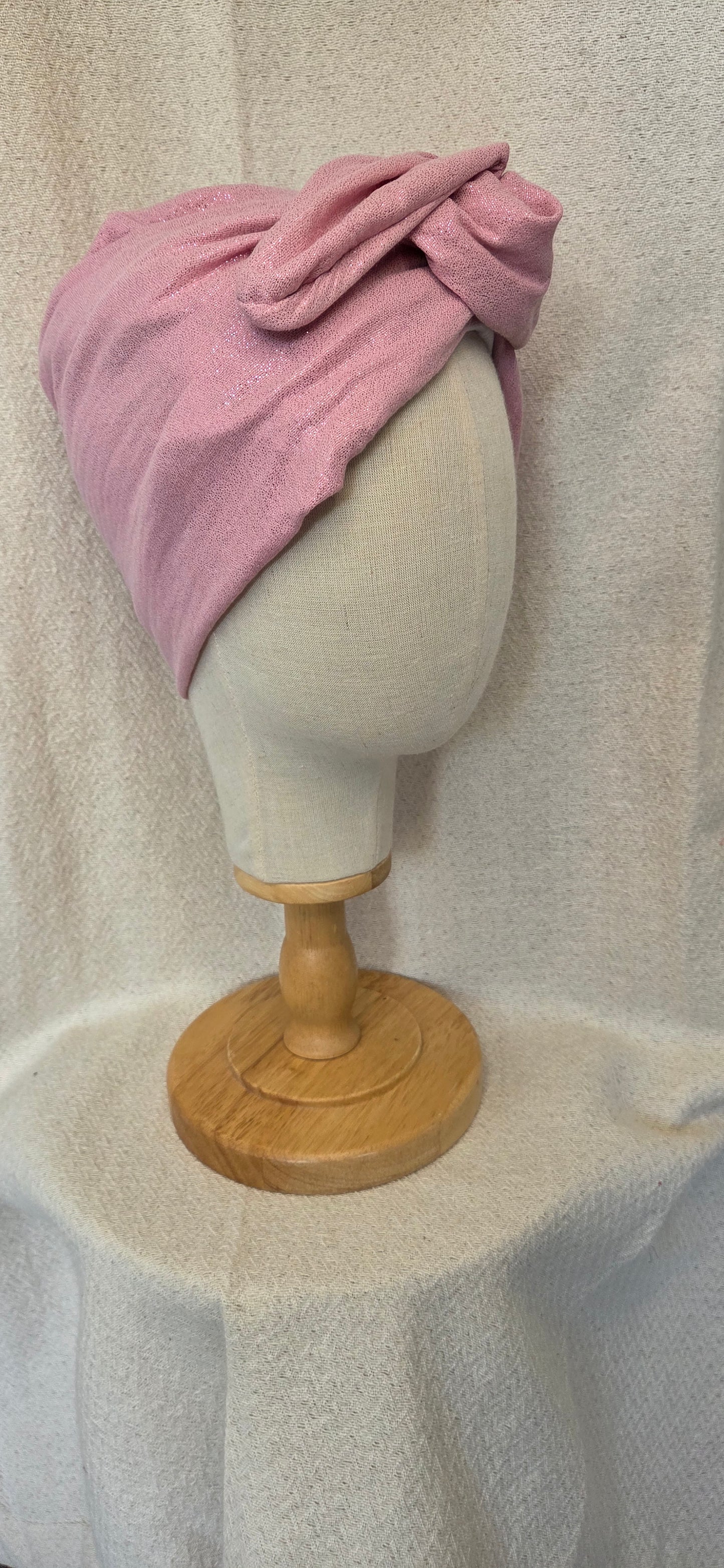 Gaze de coton rose pailleté