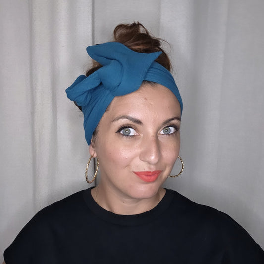 GAZE  COTON BLEU CANARD